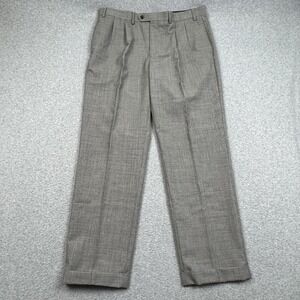 Lauren Ralph Lauren Total Comfort Pants Mens 38x32 Houndstooth Cuffed‎ Pleated